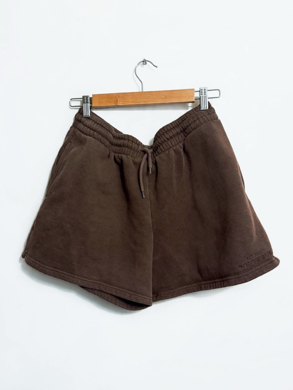 White Fox Boutique Chocolate Brown Athletic Drawstring Shorts- Size XL